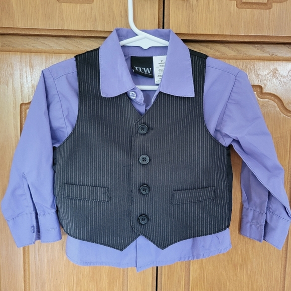 TFW Other - TFW Purple Cotton Blend Shirt With Vest. Size, 2T